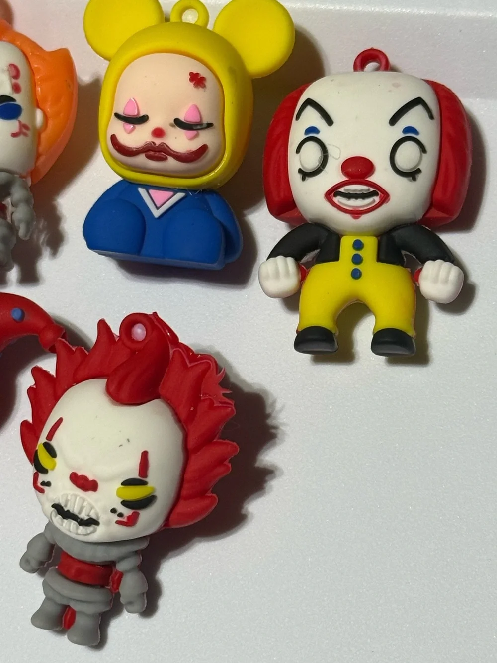 Assorted Colorful Clown Keychain/necklace figure|IT Halloween/Toys - Set of 9